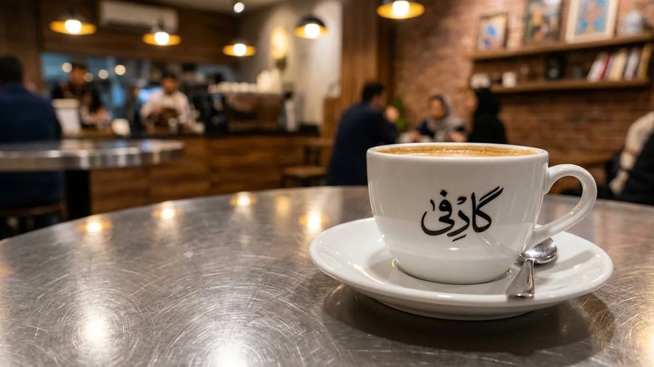 فنجان قهوه گادفی در کافی شاپ