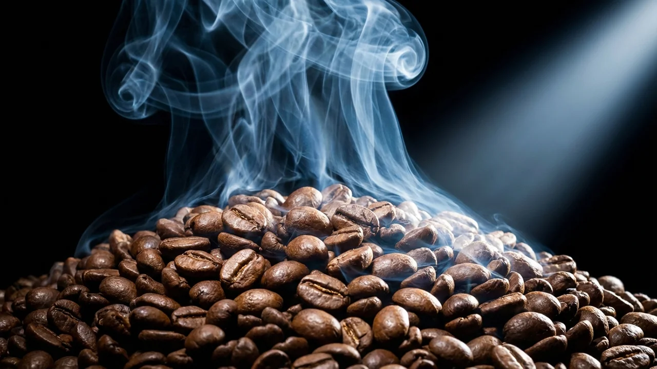 Roasted Kenyan coffee beans