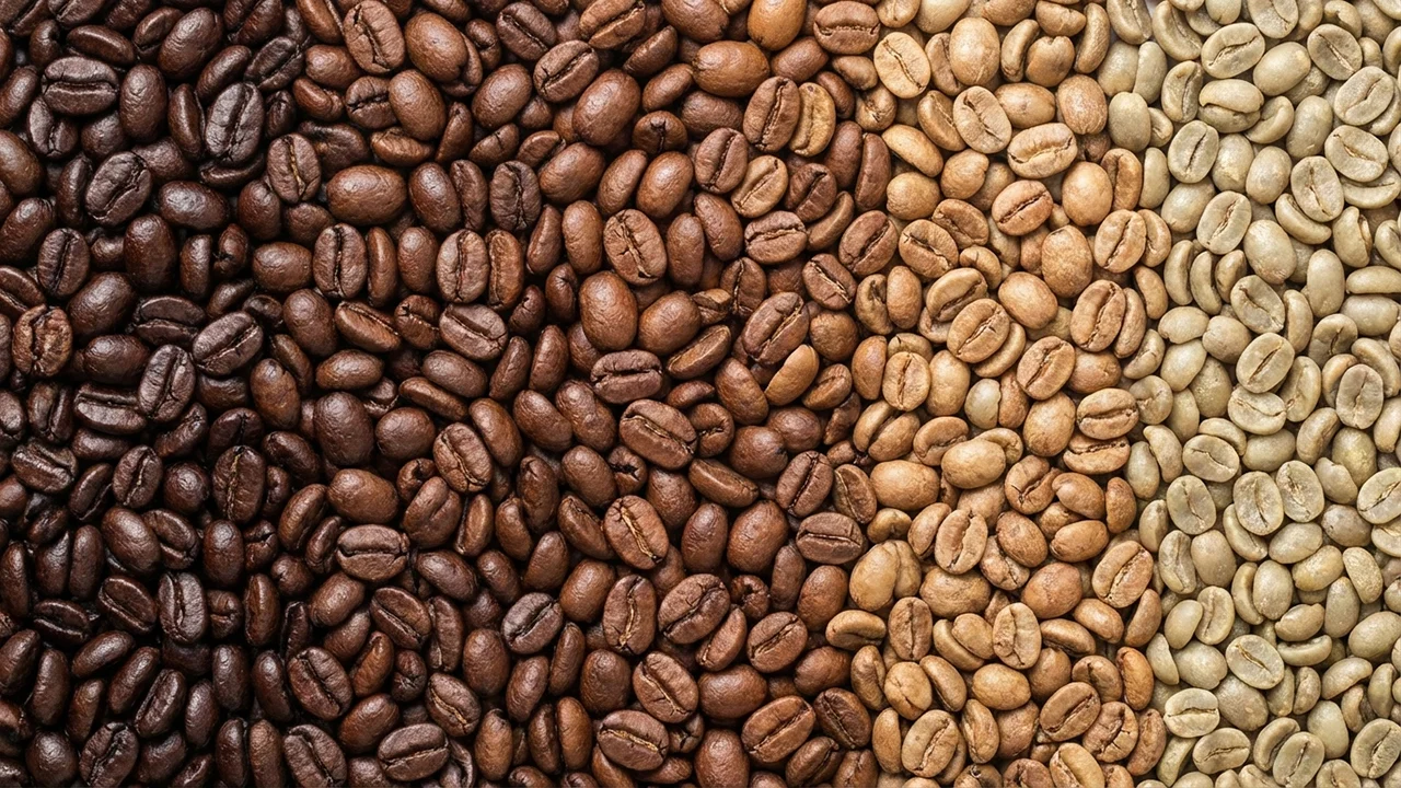 قهوه سبز تا مدیوم رست و دارک رست