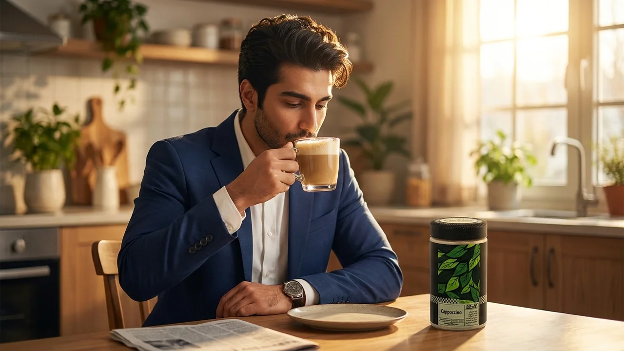 سرو کاپوچینو فوری گادفی در صبحانه