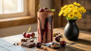 آیس چاکلت با تزئین گیلاس
