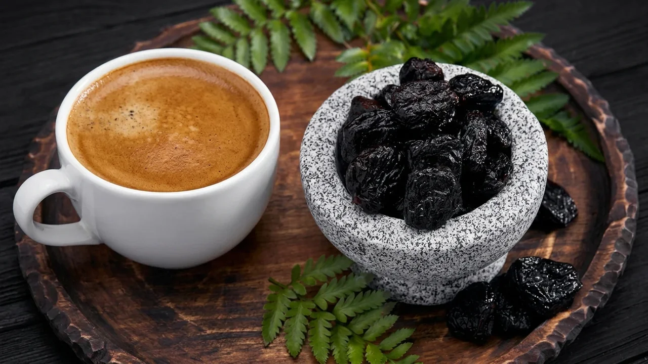 خرما لاته در کنار ظرف خرما